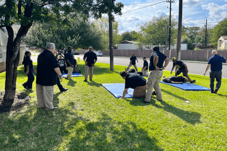 Group of Private Security Officers training outdoors